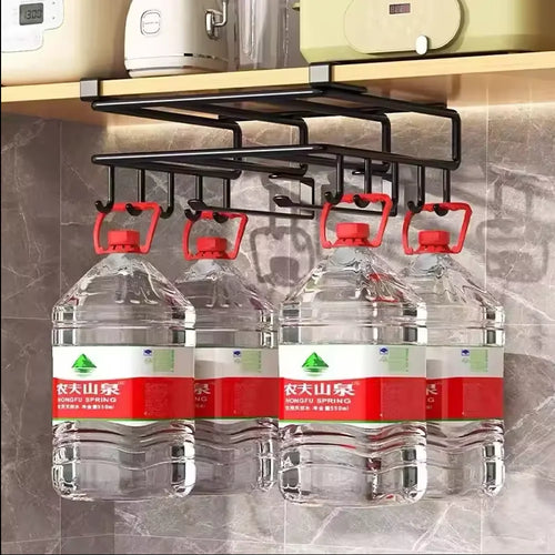 Hanging Kitchen Cabinet Organizer with Hooks