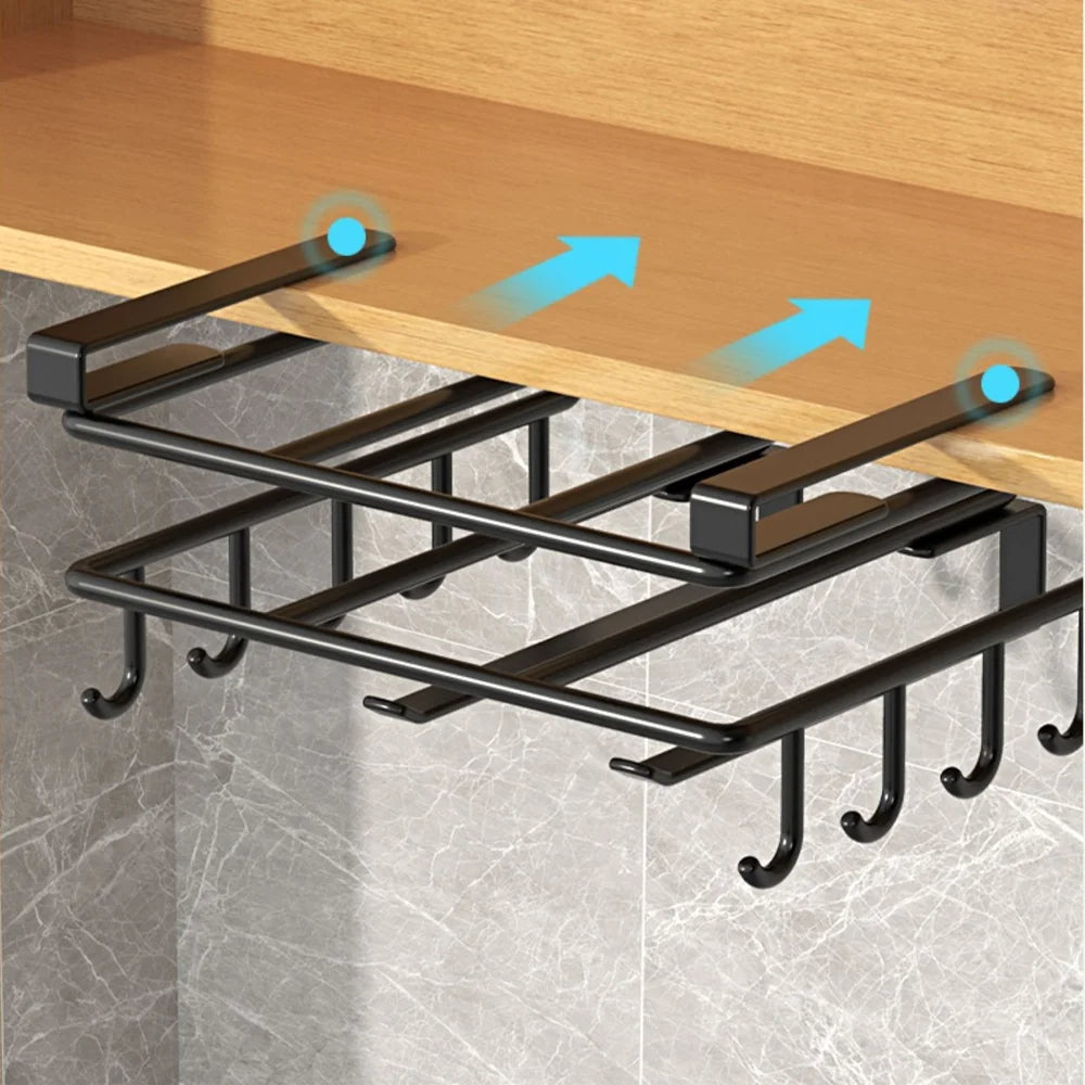 Hanging Kitchen Cabinet Organizer with Hooks