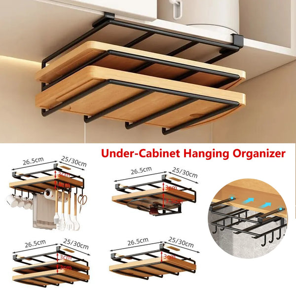 Hanging Kitchen Cabinet Organizer with Hooks